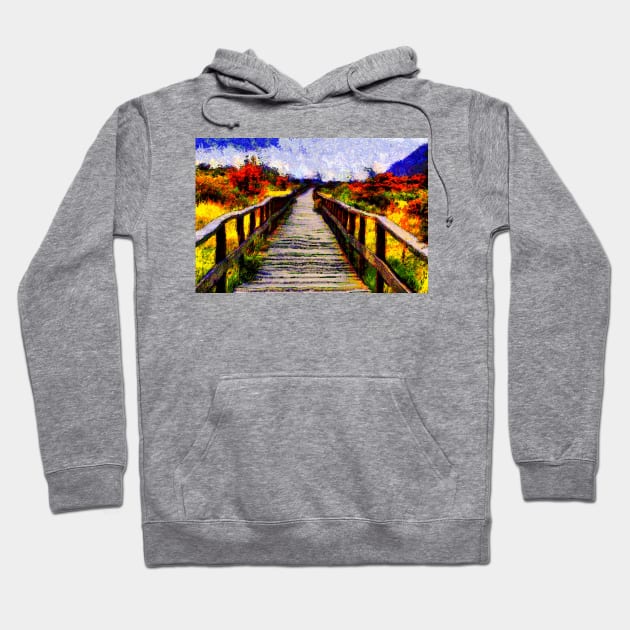 Path in the prairie painting landscape Hoodie by Choulous79